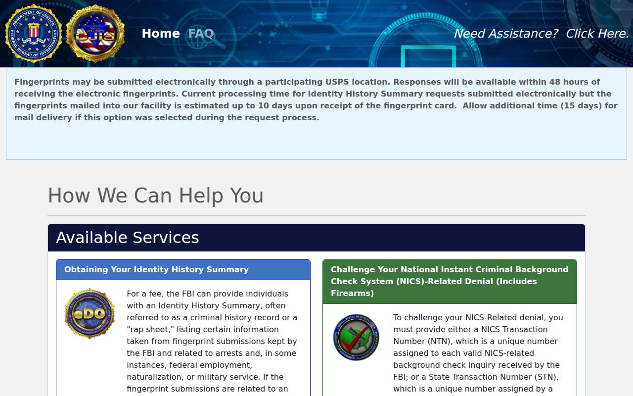 Naylor criminal history FBI electronic self review portal